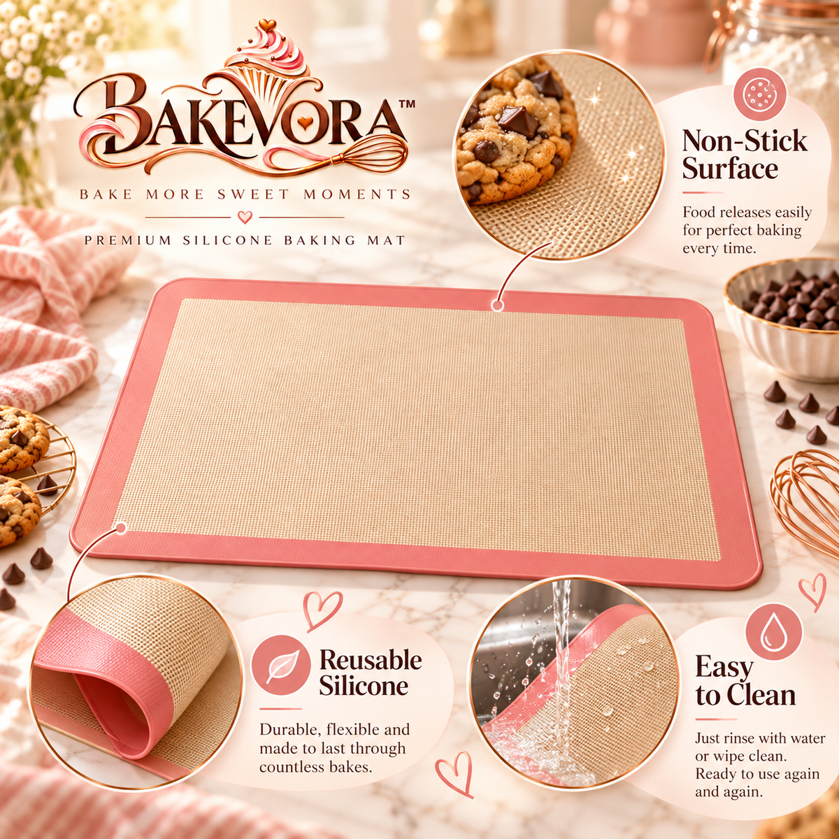 Bakevora™ Silicone Baking Mat Set