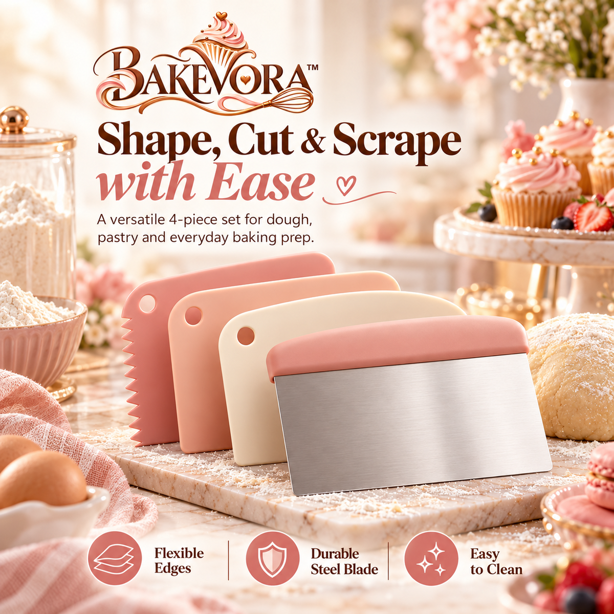 Bakevora™ Dough Scraper Set