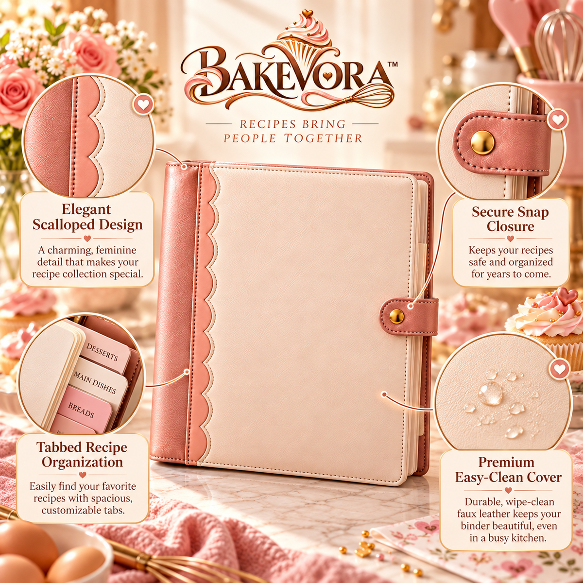 Bakevora™ Recipe Organizer Binder