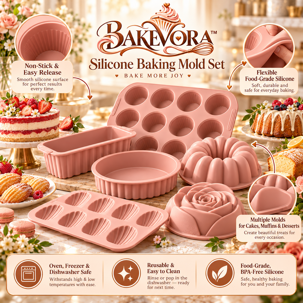 Bakevora™ Silicone Baking Mold Set